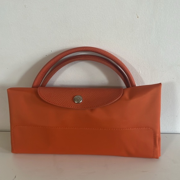 Longchamp Le Pliage Tote Bag, M Top Handle Orange Handbag New Retail $205 - Picture 4 of 16